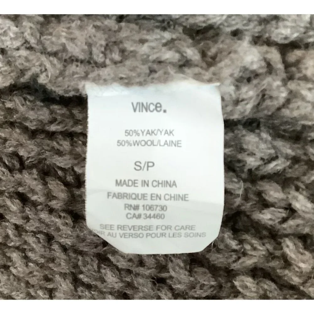 Chunky Knit Open Front Shawl Collar Cardigan Sweater Coat In Taupe Petite S - Picture 9 of 10